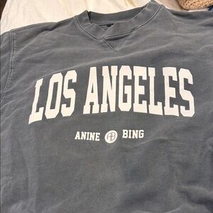 Anine Bing Charcoal Sweatshirt with Los Angeles Print